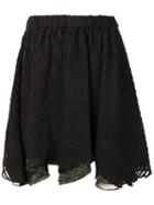 Julien David Asymmetric Textured Skirt, Women's, Size: Medium, Black, Silk