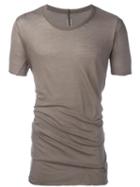 Rick Owens Plain T-shirt, Men's, Size: Large, Grey, Cotton
