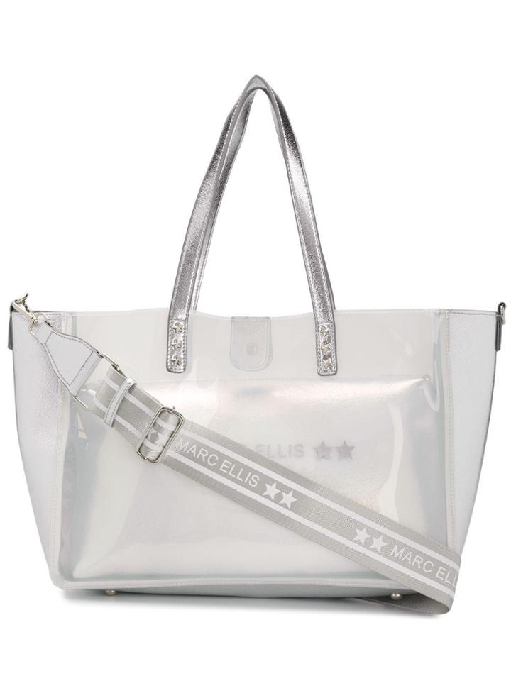 Marc Ellis Metallic Panel Tote - White
