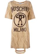 Moschino Bag Handle T-shirt Dress, Women's, Size: 40, Nude/neutrals, Viscose/other Fibers