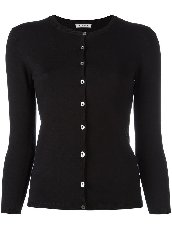 P.a.r.o.s.h. Classic Cardigan, Size: Medium, Black, Silk/spandex/elastane