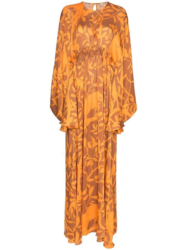 Johanna Ortiz Perpetual Existance Floral Maxi Dress - Orange