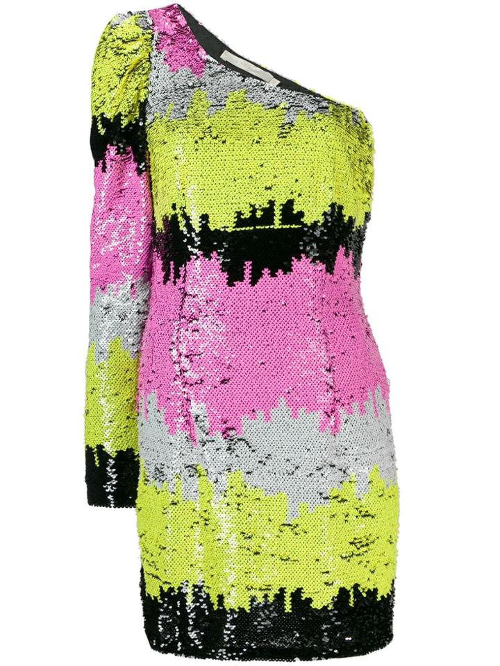 Amen Sequined One-shoulder Dress - Yellow