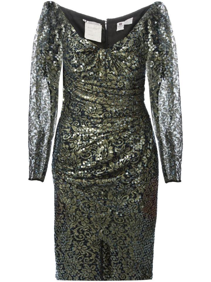 Emanuel Ungaro Pre-owned Sequin And Lace Dress - Black