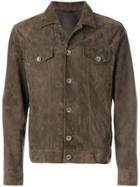 Eleventy Button Up Leather Jacket - Brown