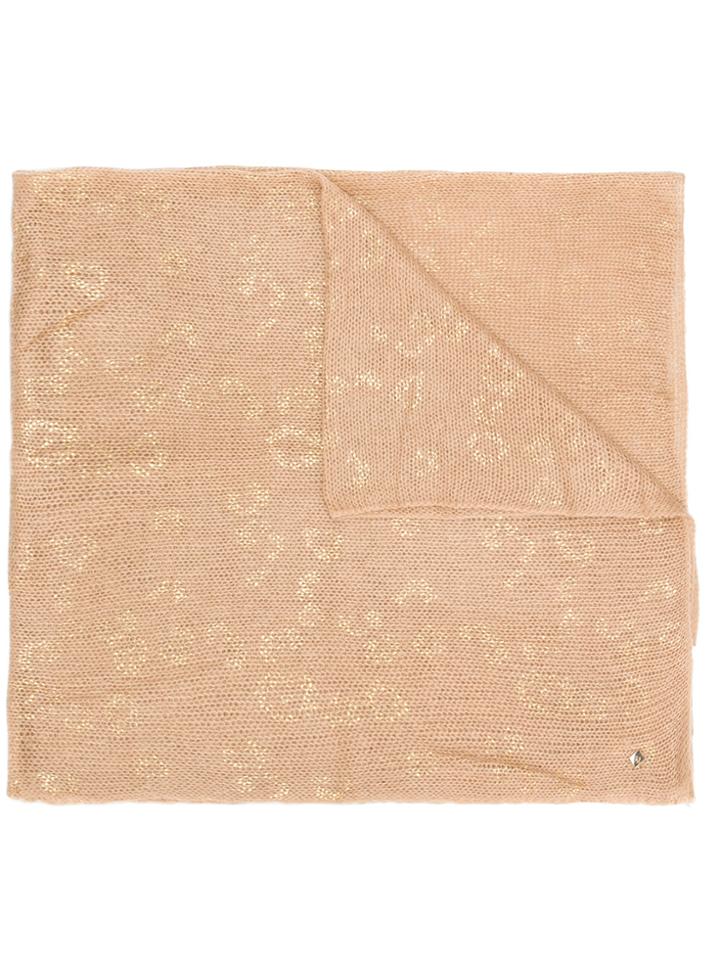 Twin-set Gold Print Scarf - Nude & Neutrals