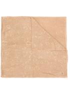 Twin-set Gold Print Scarf - Nude & Neutrals