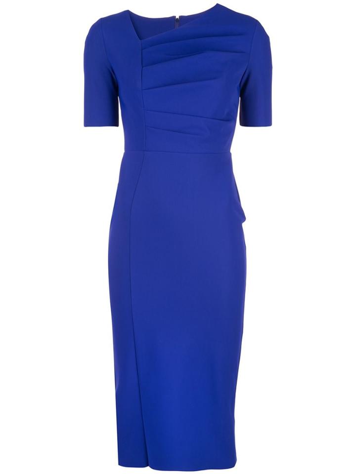 Greta Constantine Off Centre V-neck Dress - Blue