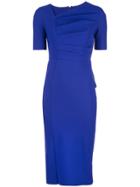 Greta Constantine Off Centre V-neck Dress - Blue