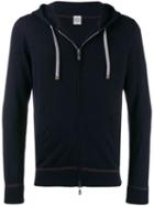 Eleventy Straight-fit Zip-up Hoodie - Blue