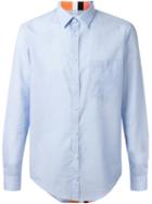 Msgm Colour Block Stripe Shirt, Men's, Size: 40, Blue, Cotton
