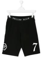 Philipp Plein Junior Logo Band Shorts - Black
