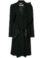 Givenchy Ruffled Coat, Women's, Size: 38, Black, Viscose/silk/wool