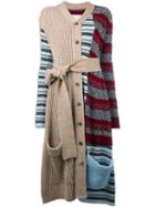 Maison Margiela Contrast Striped Long Cardigan, Women's, Size: Medium, Cotton/acrylic/polyamide/wool