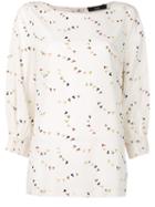 Steffen Schraut - Little Flags Print Blouse - Women - Silk/spandex/elastane - 42, White, Silk/spandex/elastane