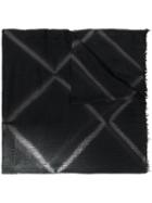 Suzusan Geometric Pattern Cashmere Scarf - Black