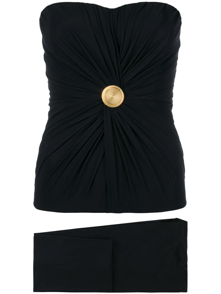 Elena Makri Ruchéd Sleeveless Suit - Black