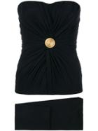 Elena Makri Ruchéd Sleeveless Suit - Black