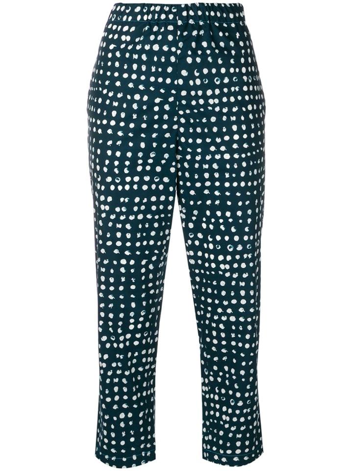 Marni Cerere Print Cropped Trousers - Blue