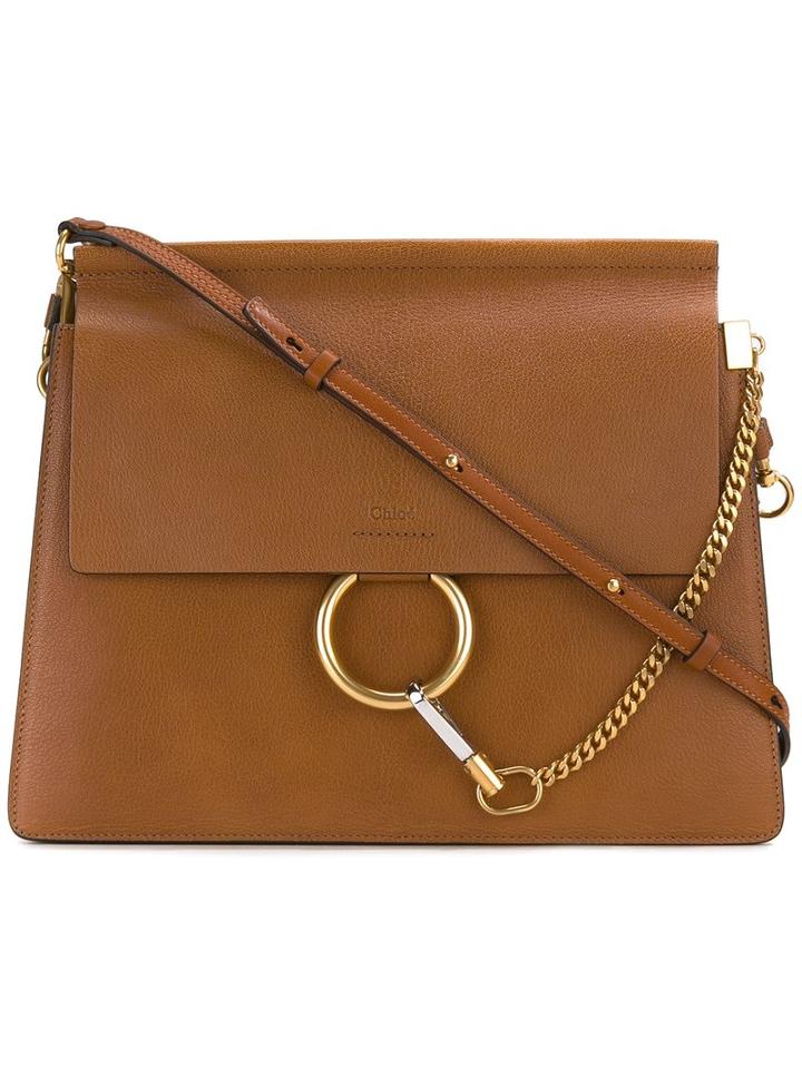 Chloé Faye Shoulder Bag, Women's, Brown, Goat Skin/calf Leather/suede