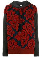 Junya Watanabe Floral-jacquard Hoodie - Blue