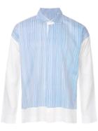 Homme Plissé Issey Miyake - Pinstripe Shirt - Men - Polyester - 2, White, Polyester