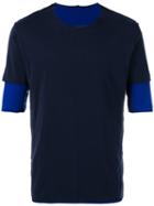 Attachment - Layered T-shirt - Men - Cotton - 4, Blue, Cotton