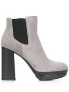 Hogan High-heeled Suede Boots - Grey