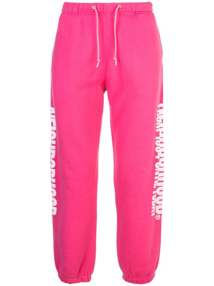 Neighborhood Side Print Track Pants - Pink