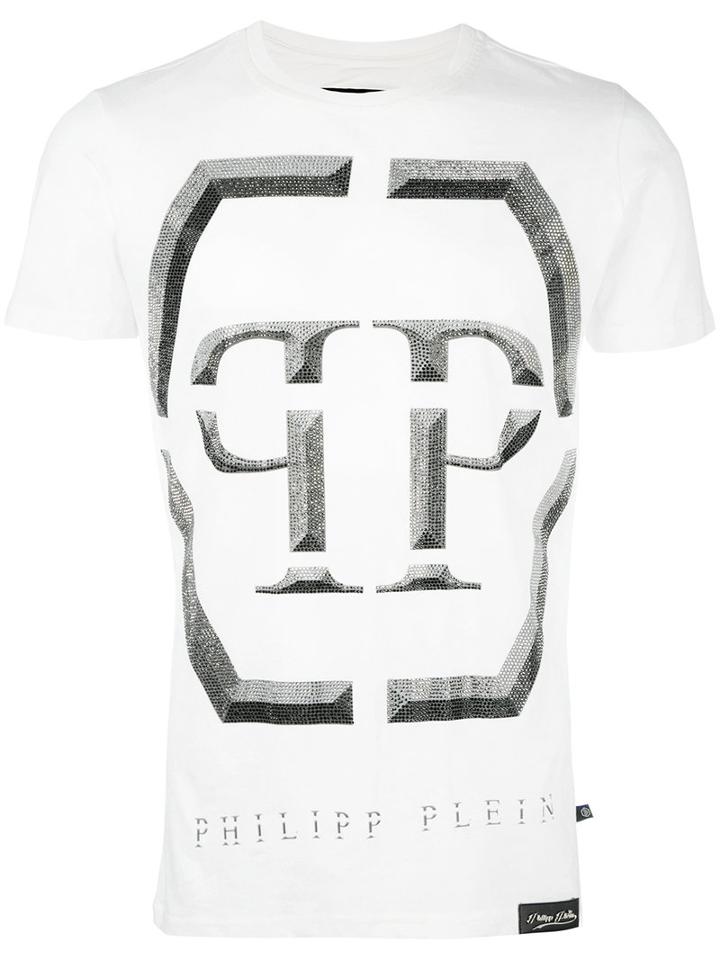 Philipp Plein Winter T-shirt, Size: Medium, White, Cotton