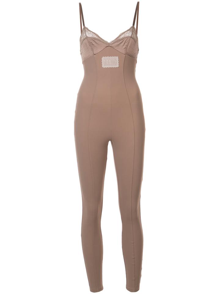 Fenty X Puma - Lace Detail Full Bodysuit - Women - Polyester/spandex/elastane - M, Nude/neutrals, Polyester/spandex/elastane