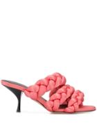 Marco De Vincenzo Triple Treccia Slider Sabot Sandals - Pink