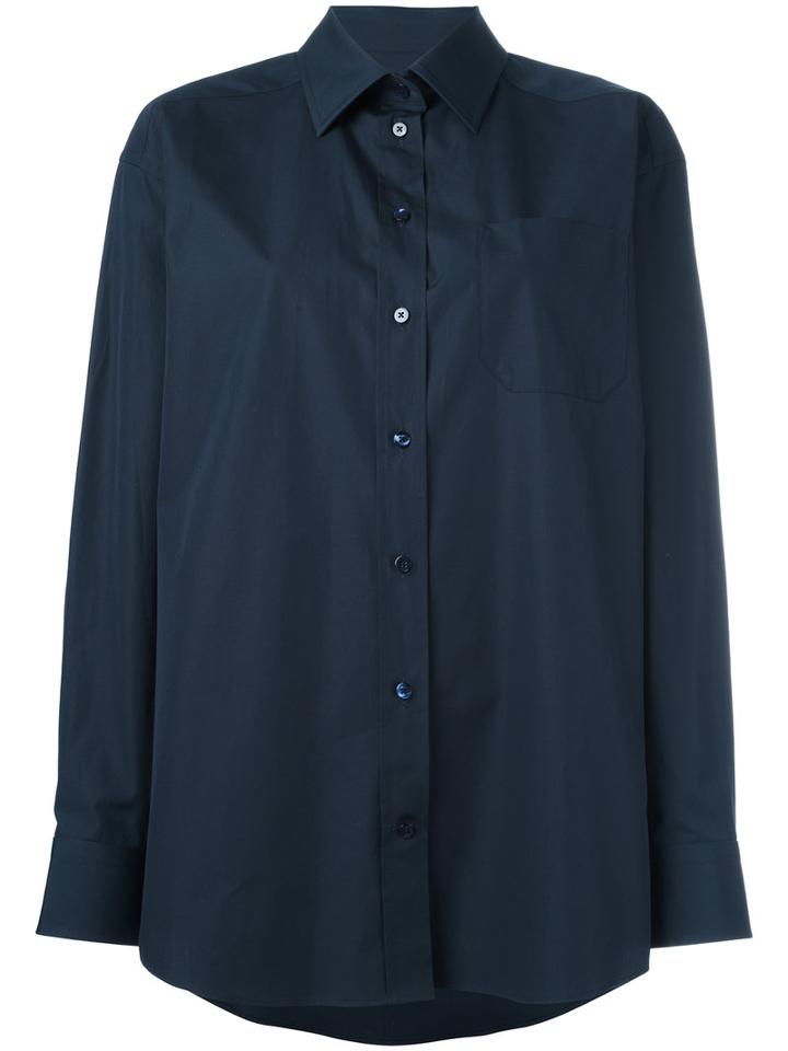 Maison Margiela Oversized Smart Shirt, Women's, Size: 46, Blue, Cotton