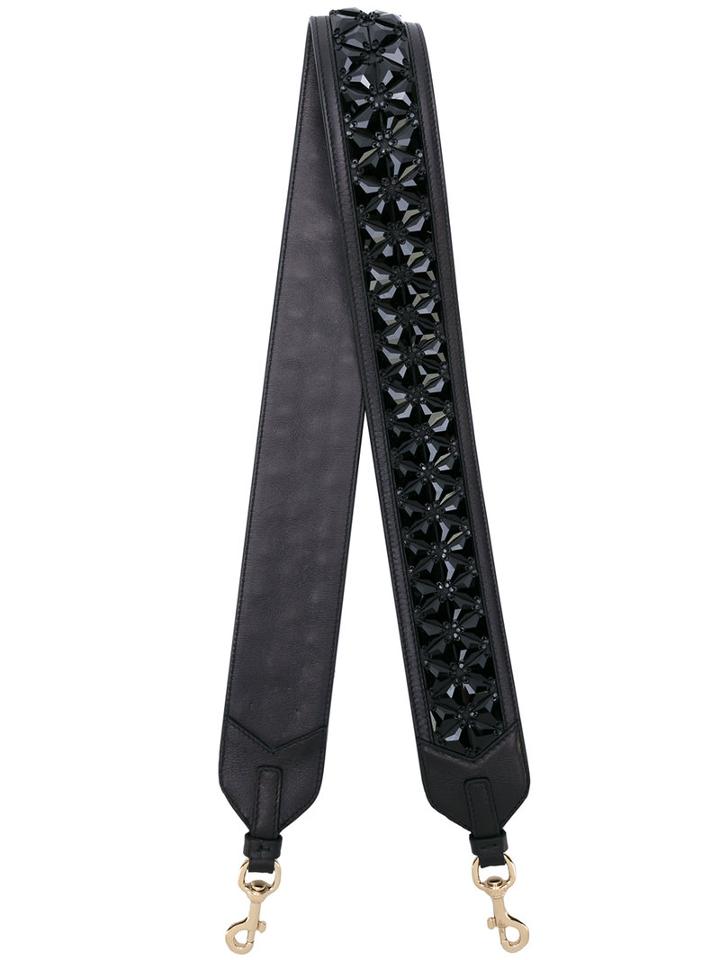Salvatore Ferragamo - Crystal Embellished Shoulder Strap - Women - Calf Leather/glass - One Size, Black, Calf Leather/glass