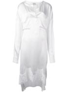 Faith Connexion Lace Insert Satin Dress, Women's, Size: Small, White, Silk/cotton/polyamide