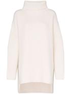 Joseph Oversized Turtleneck Ribbed Jumper - Neutrals