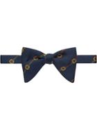 Gucci Stirrups And Web Bow Tie - Blue
