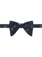 Gucci Stirrups And Web Bow Tie - Blue