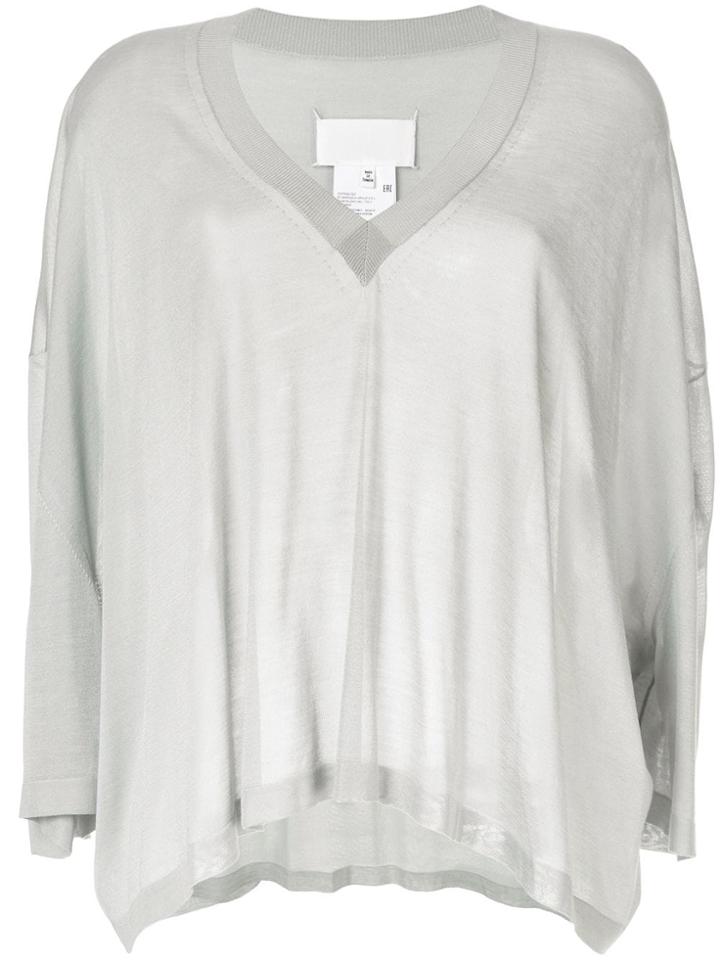 Maison Margiela Batwing Sleeve Knitted Top - Grey
