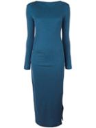 By Malene Birger Fitted Dress, Women's, Size: Xs, Blue, Spandex/elastane/viscose/wool/tencel