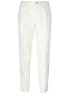 Ermanno Scervino Floral Brocade Trousers, Women's, Size: 40, White, Polyester/polyamide/silk/cupro