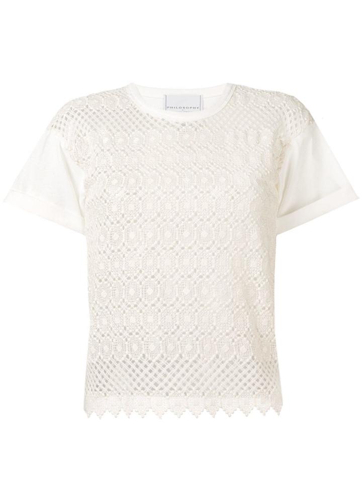 Philosophy Di Lorenzo Serafini Lace T-shirt - White