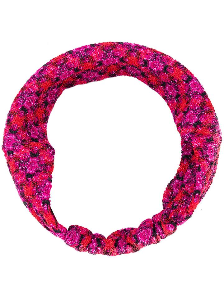 Missoni Knitted Patterned Headband - Pink & Purple