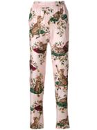 Dolce & Gabbana Cat Print Trousers - Pink & Purple