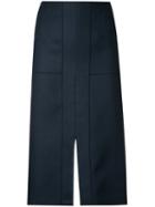 Estnation - Slit A-line Skirt - Women - Triacetate - 36, Blue, Triacetate