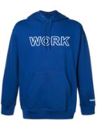 Andrea Crews - 'work' Print Hoodie - Men - Cotton/polyester - L, Blue, Cotton/polyester