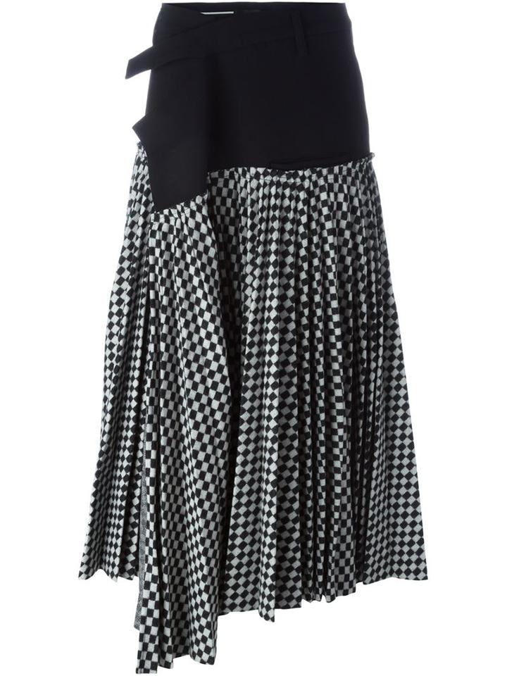 Haider Ackermann Asymmetric Checked Midi Skirt