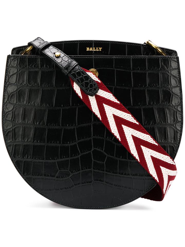 Bally Cecyle Crocodile Embossed Bag - Black