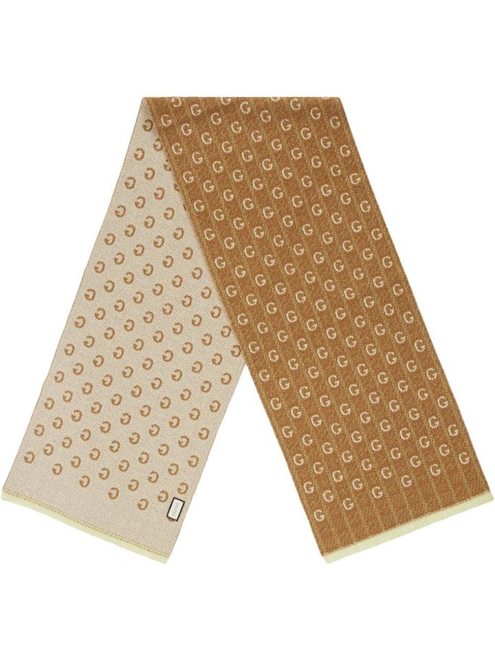 Gucci Textured Monogram Scarf - Brown