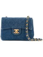 Chanel Vintage Mini Denim Cf Chain Bag - Blue